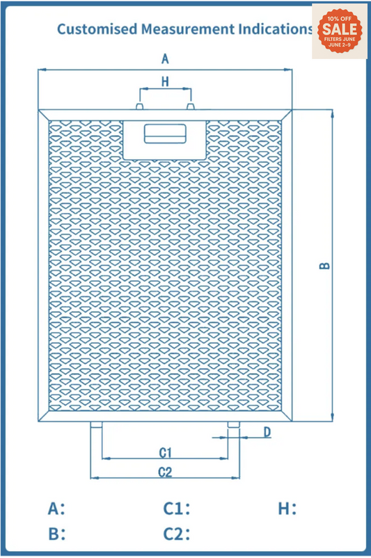Universal Range Hood Filter – Aluminium Mesh 220 mm x 285 mm Brandnew Rangehood filter
